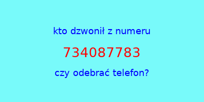 kto dzwonił 734087783  czy odebrać telefon?