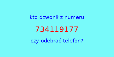 kto dzwonił 734119177  czy odebrać telefon?