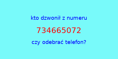 kto dzwonił 734665072  czy odebrać telefon?