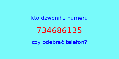 kto dzwonił 734686135  czy odebrać telefon?