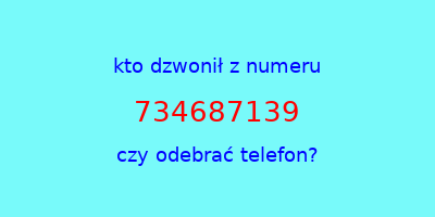 kto dzwonił 734687139  czy odebrać telefon?