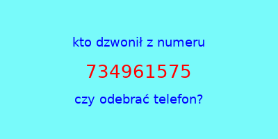 kto dzwonił 734961575  czy odebrać telefon?