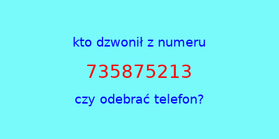 kto dzwonił 735875213  czy odebrać telefon?