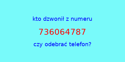 kto dzwonił 736064787  czy odebrać telefon?