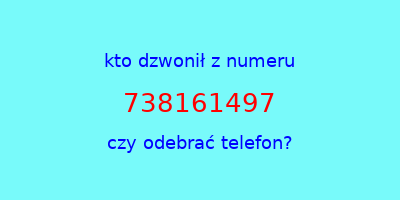 kto dzwonił 738161497  czy odebrać telefon?