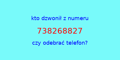 kto dzwonił 738268827  czy odebrać telefon?