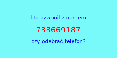 kto dzwonił 738669187  czy odebrać telefon?