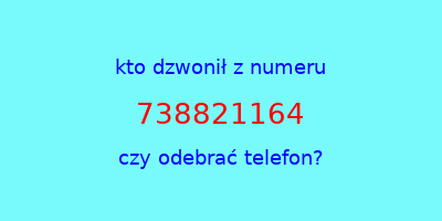 kto dzwonił 738821164  czy odebrać telefon?