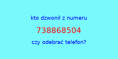 kto dzwonił 738868504  czy odebrać telefon?