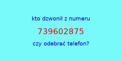 kto dzwonił 739602875  czy odebrać telefon?