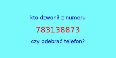 kto dzwonił 783138873  czy odebrać telefon?