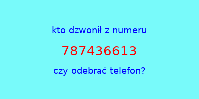 kto dzwonił 787436613  czy odebrać telefon?