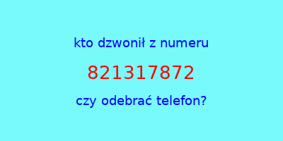 kto dzwonił 821317872  czy odebrać telefon?