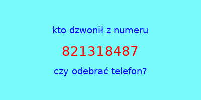 kto dzwonił 821318487  czy odebrać telefon?