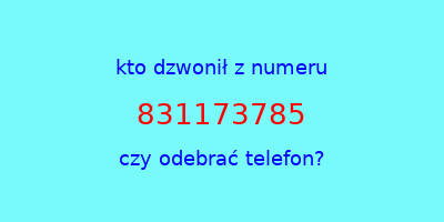 kto dzwonił 831173785  czy odebrać telefon?