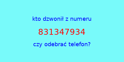 kto dzwonił 831347934  czy odebrać telefon?