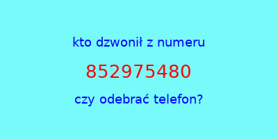 kto dzwonił 852975480  czy odebrać telefon?