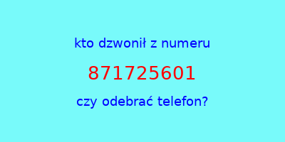 kto dzwonił 871725601  czy odebrać telefon?