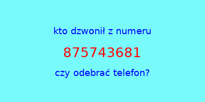 kto dzwonił 875743681  czy odebrać telefon?