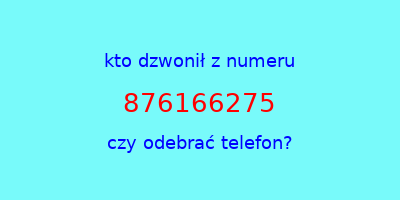 kto dzwonił 876166275  czy odebrać telefon?