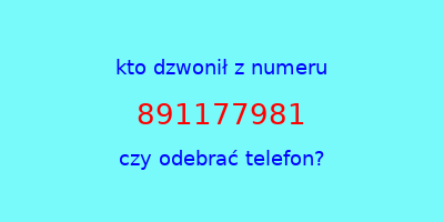 kto dzwonił 891177981  czy odebrać telefon?