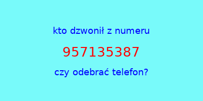 kto dzwonił 957135387  czy odebrać telefon?